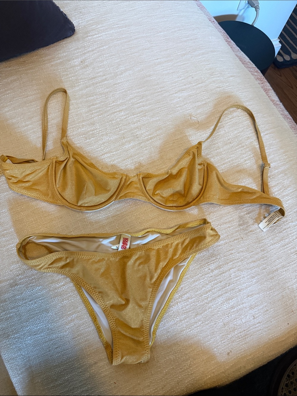 Gold Underwire Bikini Set - Women Swim